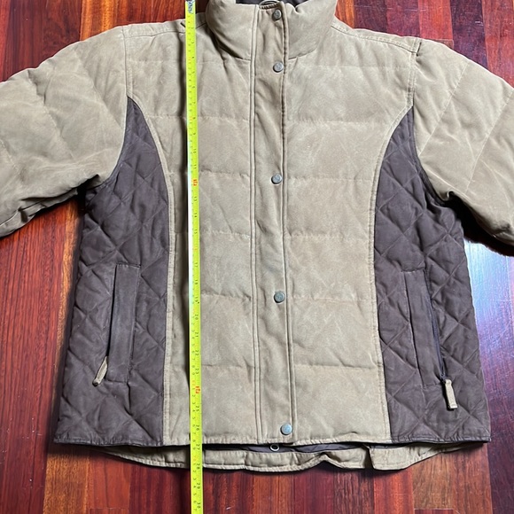 Womens XL Outback Trading Company Snow Mountain Down Jacket Dark and Light Brown - Picture 8 of 16